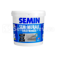Водно-дисперсионный клей любых тканевых покрытий и всех видов обоев SEMIN SEM MURALE, 10 кг